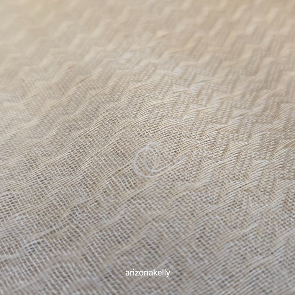 Huge Cashmere Square Woven Neutral Colors Tan Creme Lightweight - Picture 8 of 16